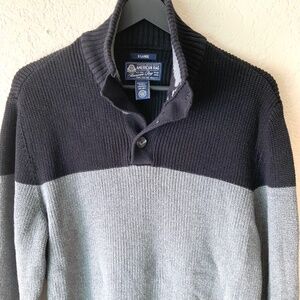 American Rag Sweater 100% Cotton Mens Pullover Henley Button Collar Size XL